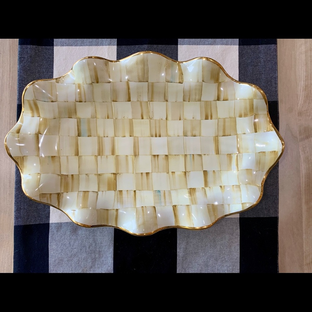 MacKenzie-Childs Parchment Check Serving Platter